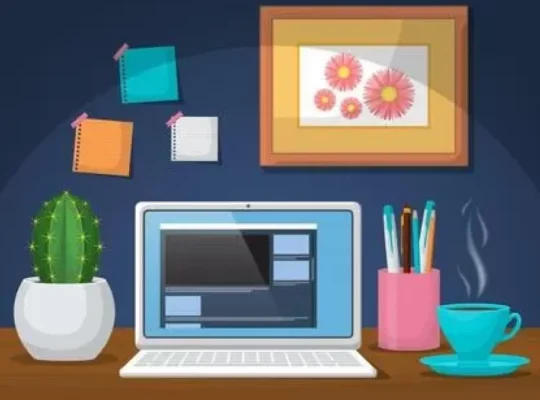 clean desktop workspace