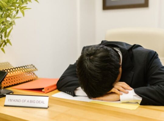 sleeping executive