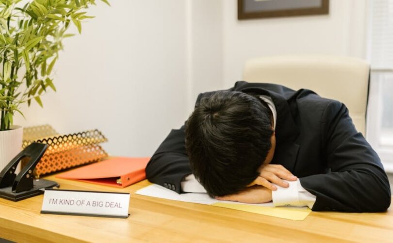 sleeping executive